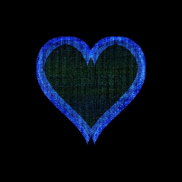 Abstract Dark Blue Heart On Black Background