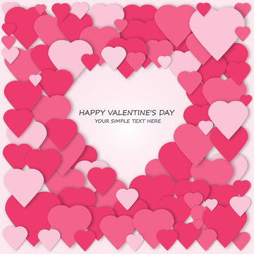 3d letters Happy Valentines day. Lettering inscription isolated on white  background. Celebrating greeting card or banner with pink heart shaped  frame. Font vector illustration Stock Vector Image & Art - Alamy