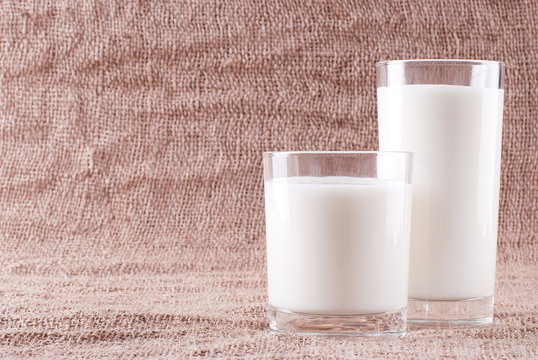 Farm milk in a glass