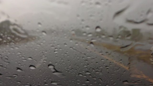 rain drops on the car glass