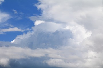 blue sky with big cloud and raincloud, art of nature beautiful