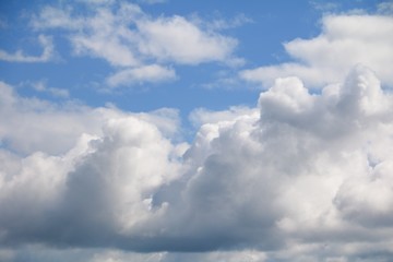 Fototapeta na wymiar blue sky with big cloud and raincloud, art of nature beautiful