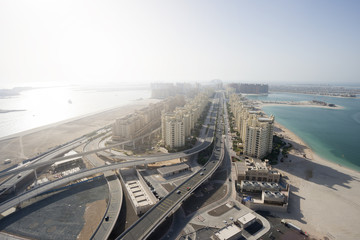 Fototapeta na wymiar Aerial View of Palm Island in Dubai, United Arab Emirates