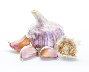 Fresh garlic isolated on white background