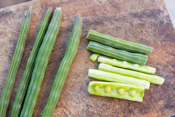 Moringa oleifera Lam on wooden table