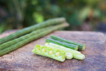 Moringa oleifera Lam on wooden table