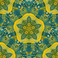 Vector Seamless Colored Ornate Pattern