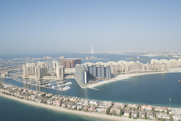Fototapeta premium Aerial View of Palm Island in Dubai, United Arab Emirates