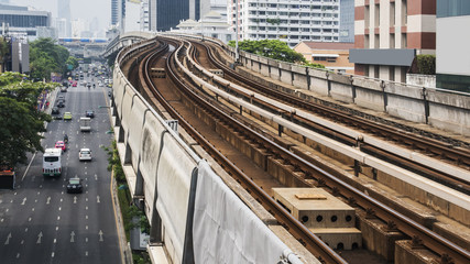 Railroad of BTS sky train in Thailand