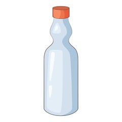 Plastic bottle icon, cartoon style