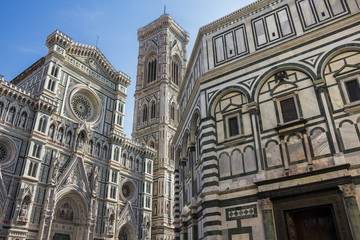 The Duomo, Baptistry and Giotto's Bell tower in Florence, Italy.