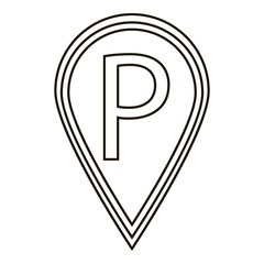 Parking pointer icon, outline style