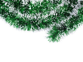Christmas tree ribbon decoration on a white background
