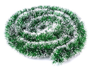 Christmas tree ribbon decoration on a white background