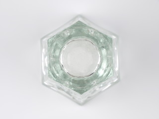 crystal vase is gray background