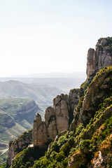 Fototapeta na wymiar Bizarre rocks on the mountain of Montserrat in Catalonia, Spain.