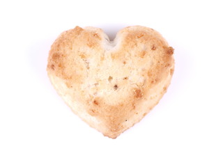 Cookies in the form of hearts on a white background