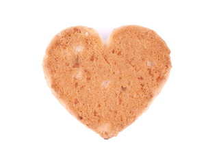 Cookies in the form of hearts on a white background