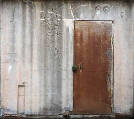 old metal warehouse door, hangar, high resolution photo