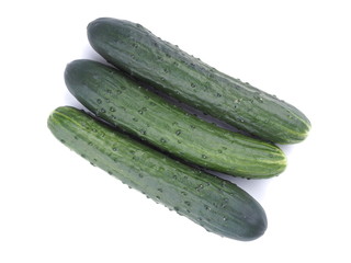 cucumbers on white background