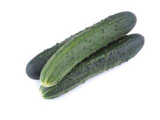 cucumbers on white background