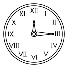 Wall clock icon, outline style
