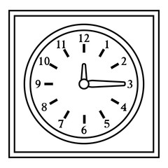 Square wall clock icon, outline style