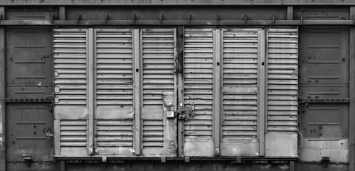 old metal warehouse door, hangar, high resolution photo