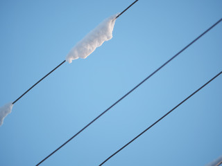 electrical wires in the ice