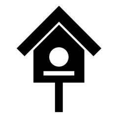 Bird house icon, simple style