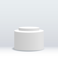 vector pedestal. Podium with light effects, white color