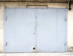 old metal warehouse door, hangar, high resolution photo
