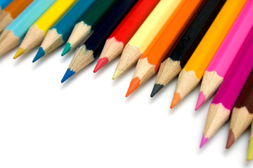 color pencils on white