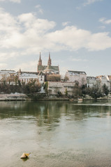 Basel, Stadt, Altstadt, Basel-Stadt, Münster, Kirche, Rhein, Fähre, Rheinufer, Uferweg, Pfalz, Winter, Winterspaziergang, Grossbasel, Schweiz