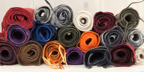 twisted folded woolen scarves