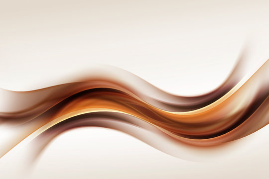 Fototapeta Gold Brown Waves Blurred Abstract Background