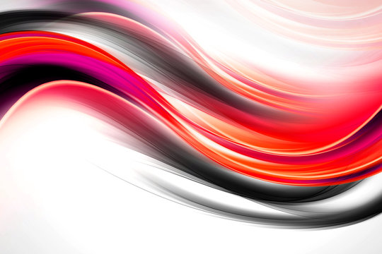 Red yellow blurred color waves design. Flowing template for your creative graphics.