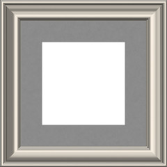 Metallic gray picture frame with passepartout.