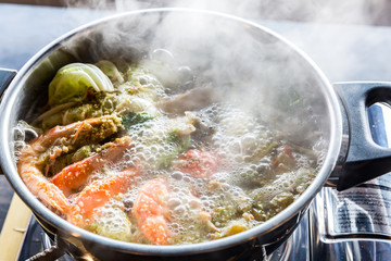 Seafood hot pot
