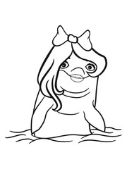 Girl woman female pretty beautiful hair long loop girl water delfin swimming cute cute © Style-o-Mat-Design