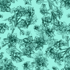Fototapeta premium Hand drawn vector seamless pattern.