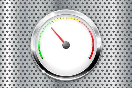 Blank gauge on metal perforated background