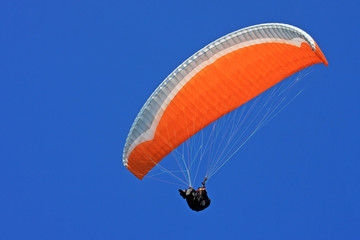 Paraglider flying