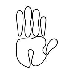 Obraz premium hand human print isolated icon vector illustration design