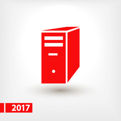 computer server icon, vector illustration. Flat design style
