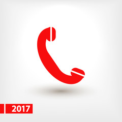 Phone, flat icon, vector illustration. Flat design style