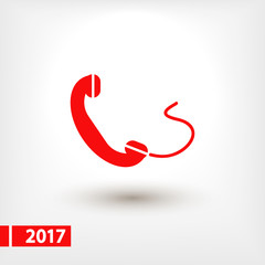 Phone, flat icon, vector illustration. Flat design style