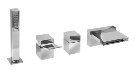 ater mixer for bathroom white background