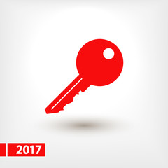 Key  icon, vector illustration. Flat design style
