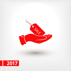 SALE tag icon, vector illustration. Flat design style 